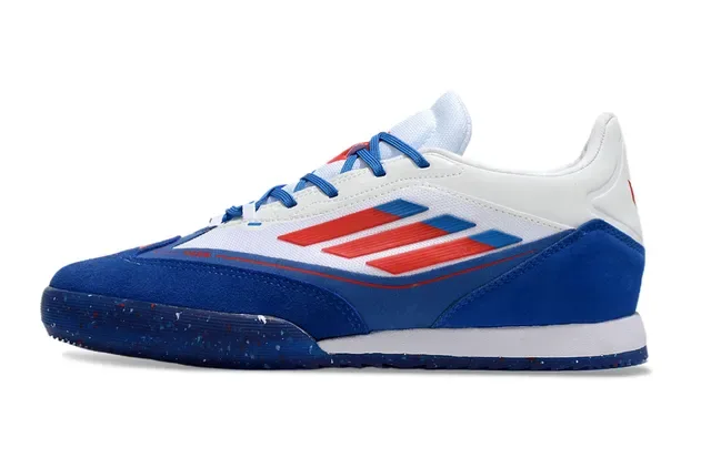 Adidas Blue White Low-Top Suede And Mesh Upper Indoor Soccer Shoes 6
