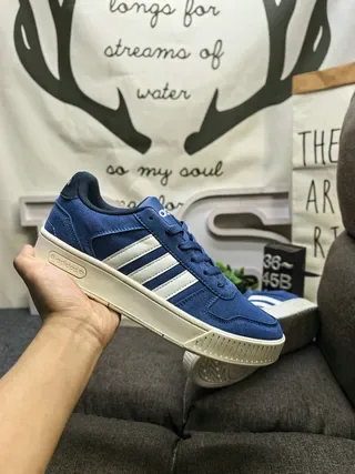 Adidas Blue White Low-Top Suede Upper Lifestyle Sneakers 5