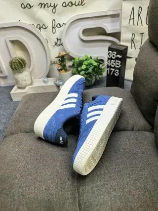 Adidas Blue White Low-Top Suede Upper Lifestyle Sneakers 6