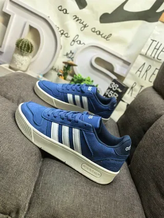 Adidas Blue White Low-Top Suede Upper Lifestyle Sneakers 7