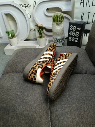 Adidas Brown Orange Leopard-Print Upper Lining And Laces Lifestyle Sneakers 6
