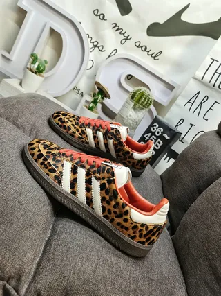 Adidas Brown Orange Leopard-Print Upper Lining And Laces Lifestyle Sneakers 7