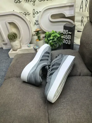 Adidas Campus Cinza e Preto Sneakers Lifestyle 6