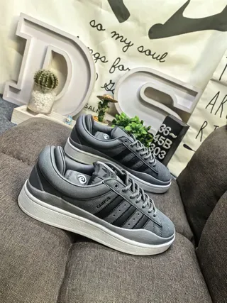 Adidas Campus Cinza e Preto Sneakers Lifestyle 9