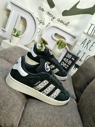 Adidas Campus Leopard-Print Stripes Black Lifestyle Sneakers 9