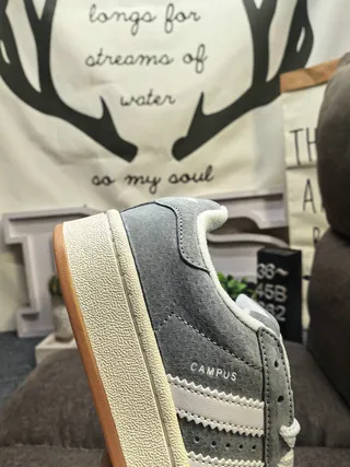 Adidas Campus Light Gray Suede Lifestyle Sneakers 13