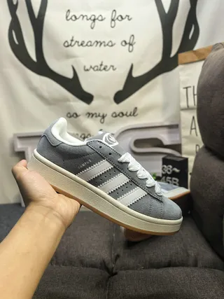 Adidas Campus Light Gray Suede Lifestyle Sneakers 15