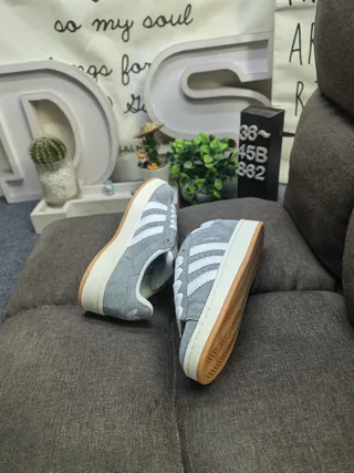 Adidas Campus Light Gray Suede Lifestyle Sneakers 16