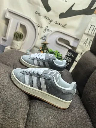 Adidas Campus Light Gray Suede Lifestyle Sneakers 17