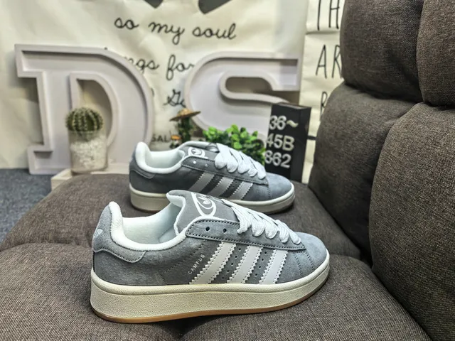 Adidas Campus Light Gray Suede Lifestyle Sneakers 21