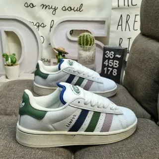 Adidas Campus White Green Navy Lilac Lifestyle Sneakers