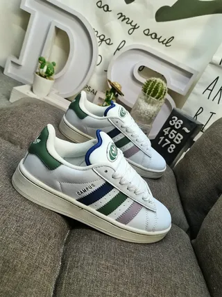 Adidas Campus White Green Navy Lilac Lifestyle Sneakers 9
