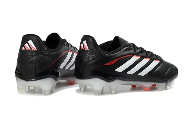 Adidas Copa Preto Branco Couro Superior Três Listras Marca Campo Firme Sapatos de Futebol 14