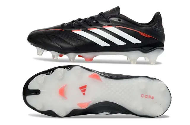 Adidas Copa Preto Branco Couro Superior Três Listras Marca Campo Firme Sapatos de Futebol 15