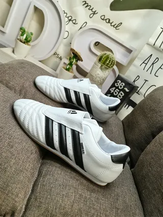 Adidas Copa Mundial branco preto tênis de futebol indoor 7