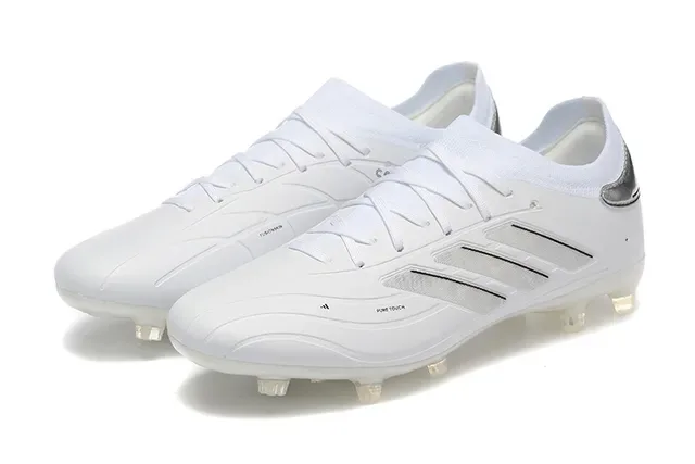 Adidas Copa Pure White Silver Chaussures de football pour sol ferme 8