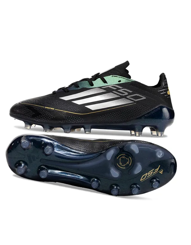 Adidas F50 Black Gold Low-Cut Synthetic Upper Textured Micro-Perforated Surface Firm-Ground Soccer Shoes 13