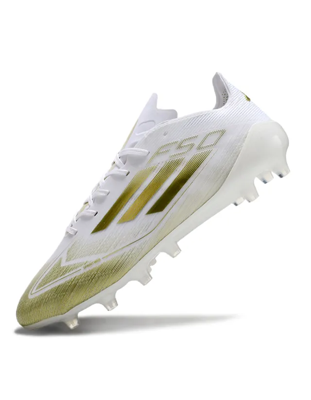 Adidas F50 Black Gold Low-Cut Synthetic Upper Textured Micro-Perforated Surface Firm-Ground Soccer Shoes 16