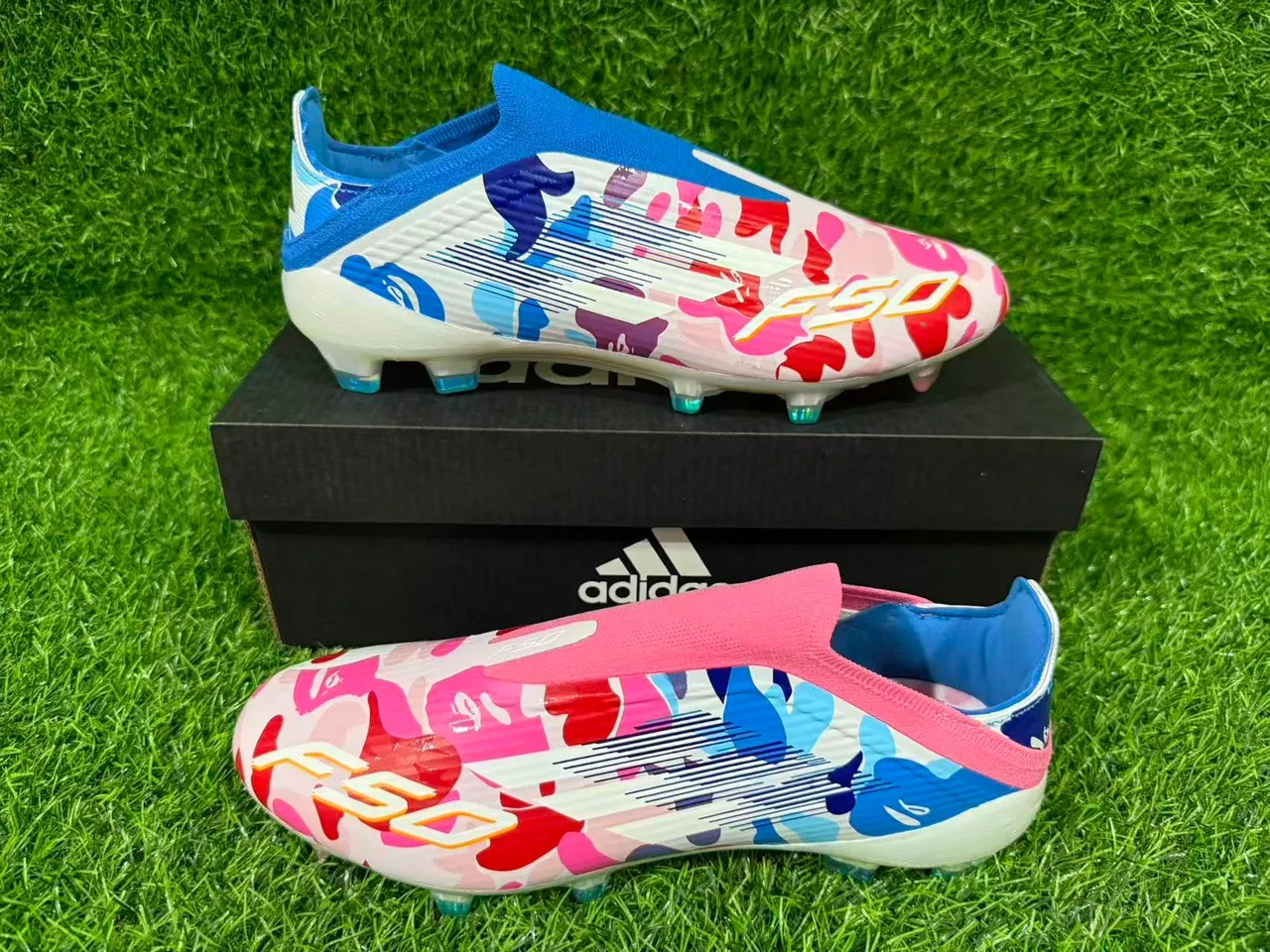 Adidas F50 মাল্টিকালার ক্যামো ফার্ম-গ্রাউন্ড সকার জুতা 9