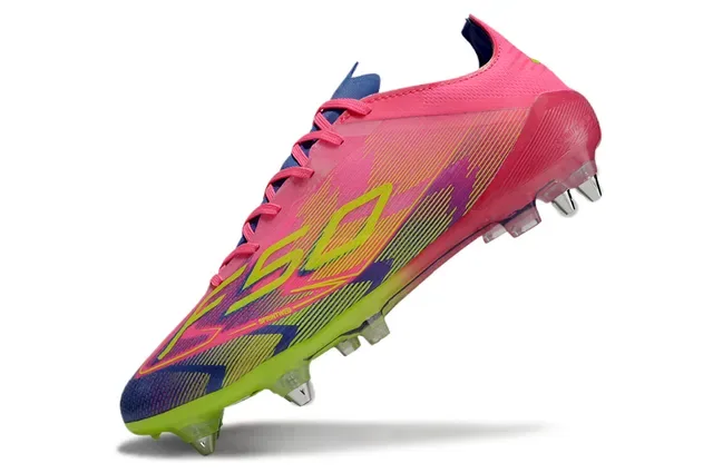 Adidas F50 Rose Vert Coupe-Basse Crampons Moldés Terrain Firme Chaussures de Football 3