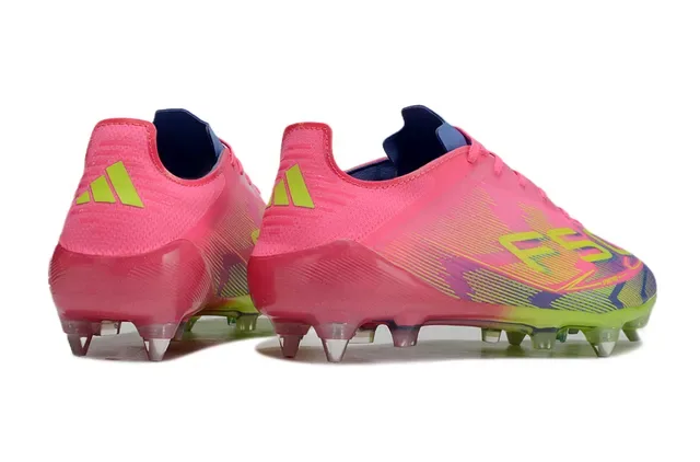Adidas F50 Rose Vert Coupe-Basse Crampons Moldés Terrain Firme Chaussures de Football 5