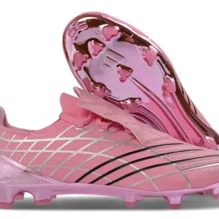 Adidas F50 Pink Silver Grid Laceless Firm-Ground Soccer Shoes