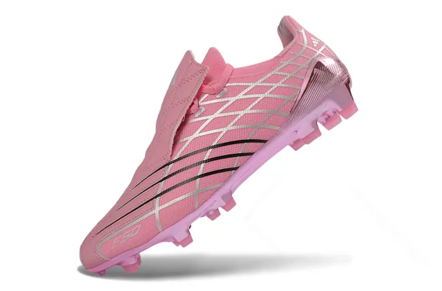 Adidas F50 Pink Silver Grid Laceless Firm-Ground Soccer Shoes 3
