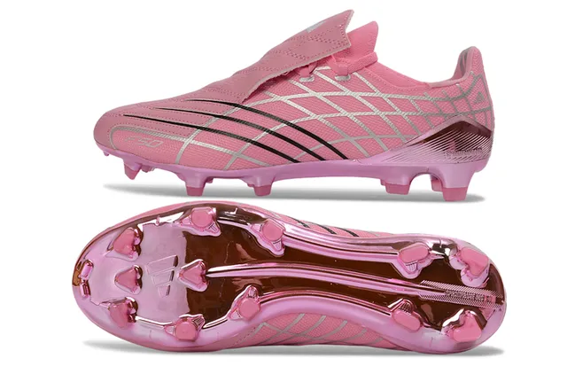 Adidas F50 Pink Silver Grid Laceless Firm-Ground Soccer Shoes 6
