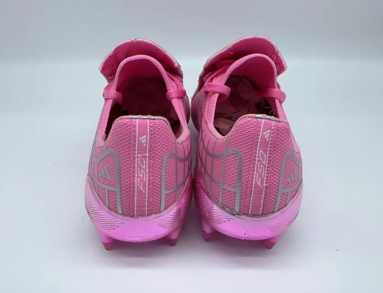 Adidas F50 Pink Silver Grid Laceless Firm-Ground Soccer Shoes 11