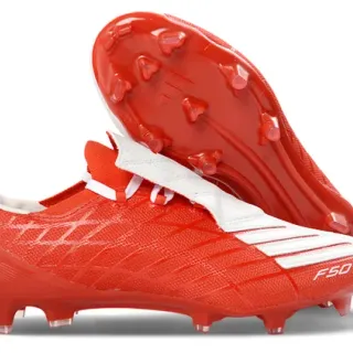 Adidas F50 Red and White Firm-Ground Soccer Shoes