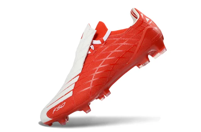 Adidas F50 Red and White Firm-Ground Soccer Shoes 3