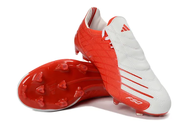 Adidas F50 Red and White Firm-Ground Soccer Shoes 4