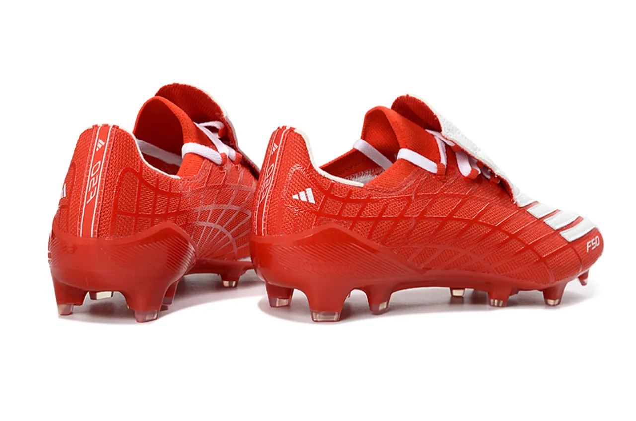 Adidas F50 Red and White Firm-Ground Soccer Shoes 5