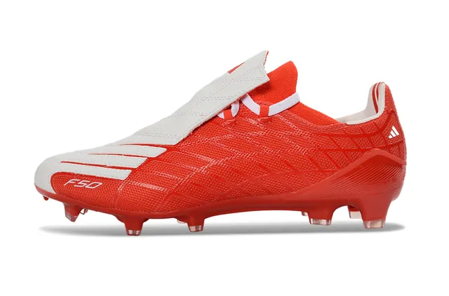 Adidas F50 Red and White Firm-Ground Soccer Shoes 7