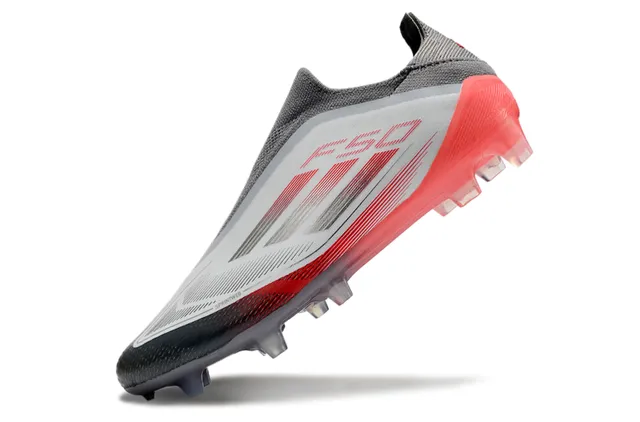 Adidas F50 Red Black Low-Cut Sock-Fit Collar Gradient Sole Firm-Ground Soccer Shoes 3