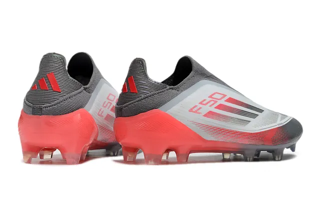 Adidas F50 Red Black Low-Cut Sock-Fit Collar Gradient Sole Firm-Ground Soccer Shoes 5