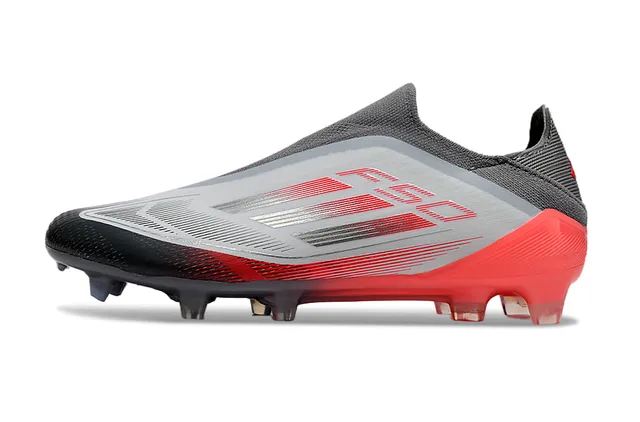 Adidas F50 Red Black Low-Cut Sock-Fit Collar Gradient Sole Firm-Ground Soccer Shoes 7