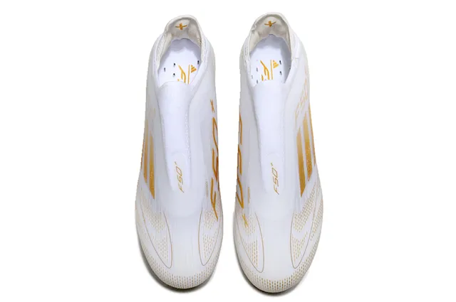 Adidas F50 White and Gold Iridescent Firm-Ground Soccer Shoes 2