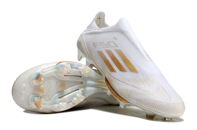 Adidas F50 White and Gold Iridescent Firm-Ground Soccer Shoes 3