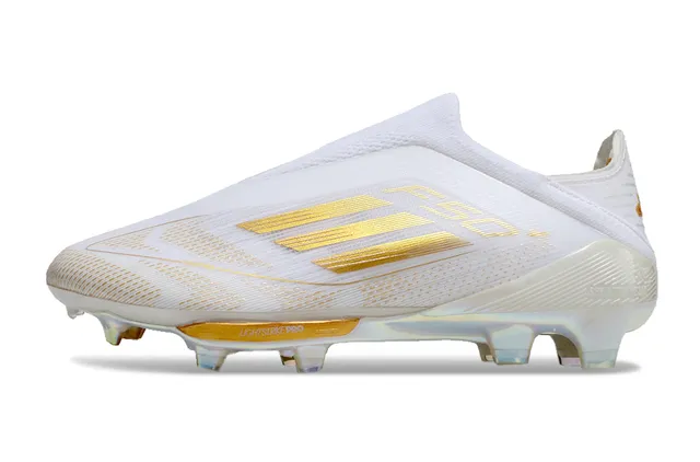 Adidas F50 White and Gold Iridescent Firm-Ground Soccer Shoes 8