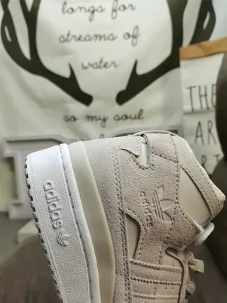 Adidas Forum Mid Neutral Tonal Suede Leather Lifestyle Sneakers 3