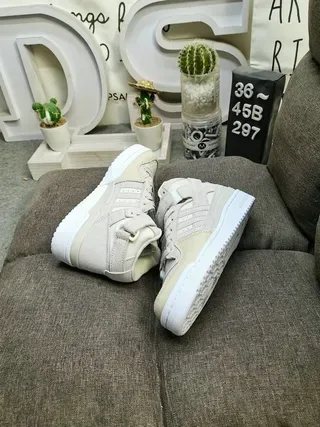Adidas Forum Mid Neutral Tonal Suede Leather Lifestyle Sneakers 6