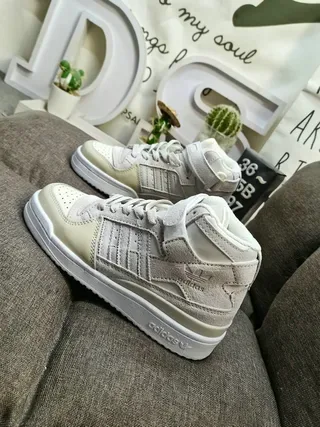 Adidas Forum Mid Neutral Tonal Suede Leather Lifestyle Sneakers 7