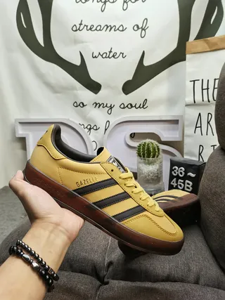Adidas Gazelle Mustard Yellow Black Lifestyle Sneakers 6
