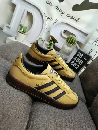 Adidas Gazelle Mustard Yellow Black Lifestyle Sneakers 9