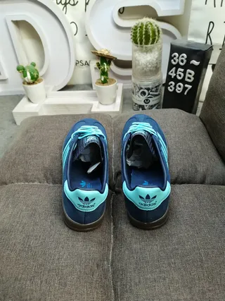 Adidas Gazelle Navy and Aqua Suede Lifestyle Sneakers 8