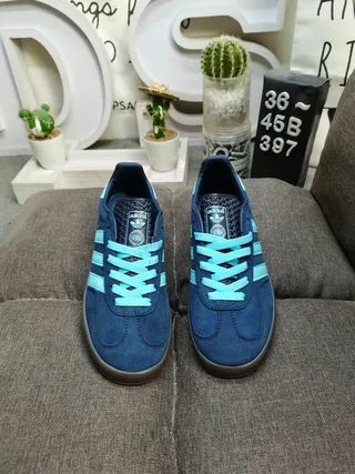 Adidas Gazelle Navy and Aqua Suede Lifestyle Sneakers 10