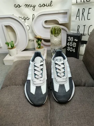Adidas Gray Black Three-Stripe Side Panel Suede And Mesh Upper Lifestyle Sneakers 10