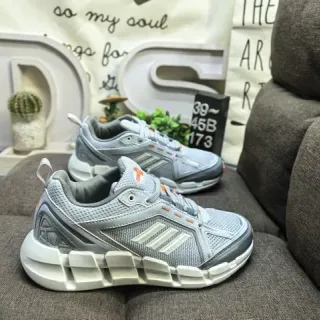 Adidas Gray Mesh Three-Stripe Lifestyle Sneakers