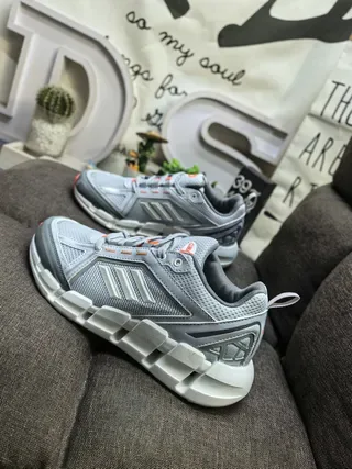 Adidas Gray Mesh Three-Stripe Lifestyle Sneakers 7